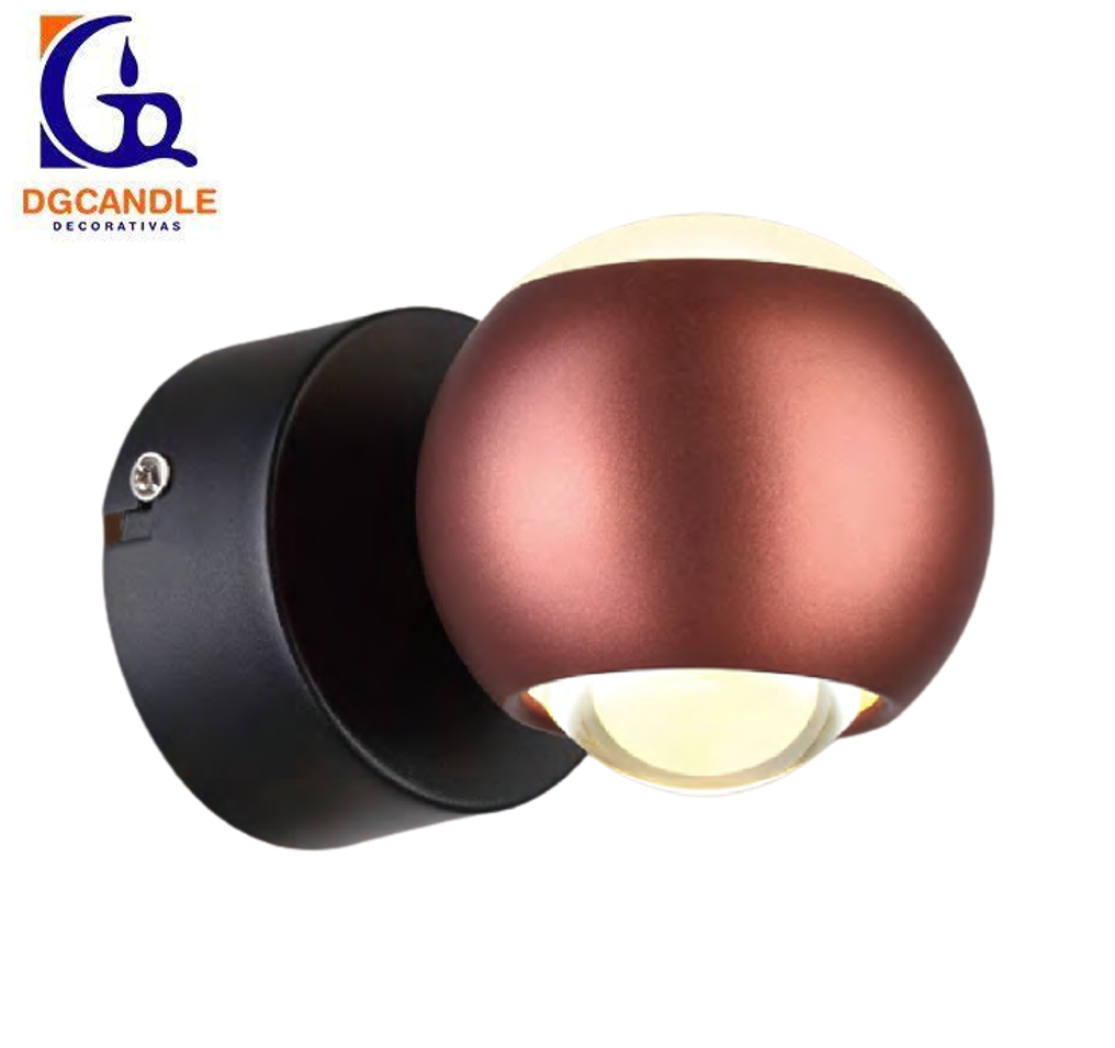 Lámpara LED Decorativa de Pared (Aplique), DG61242W, 8W, NW 4000K, 85-265Vac, Dimensiones: 140x94x94mm, IP20, Negro con Rose Gold