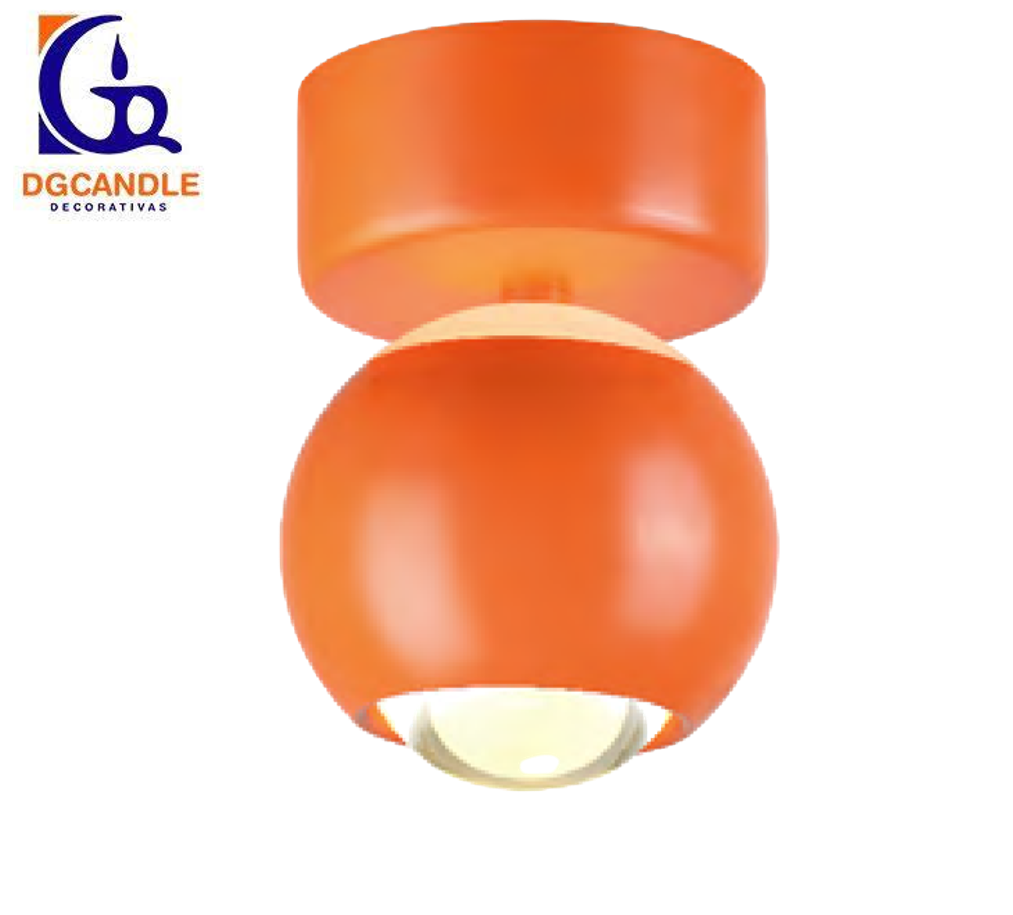 Lámpara LED Decorativa de Superficie, DG61241C, 5W, NW 4000K, 85-265Vac, Dimensiones: Φ94x137mm, IP20, Naranja