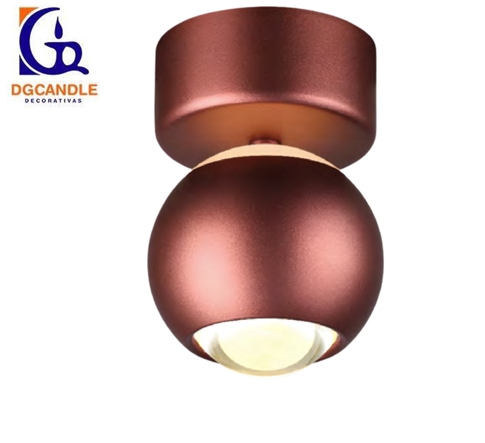 Lámpara LED Decorativa de Superficie, DG61241C, 5W, NW 4000K, 85-265Vac, Dimensiones: Φ94x137mm, IP20, Rojo Vino
