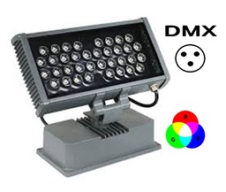 [DGPR-1012238] Wall Washer LED, 36W, RGB, 24Vdc, Con Control DMX, IP65, 60 Grados, PF&gt;0.9