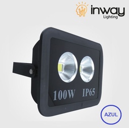 [DGPR-1012782] Lámpara Flood Light COB LED, 100W, 2x50W, Azul, 100-260Vac, IP65, 60 Grados, Negro