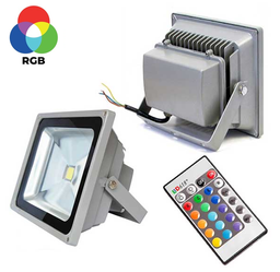 [DGPR-153443] Lámpara Flood Light COB LED (CH), 30W, RGB, 85-265Vac, IP65, 120 Grados, Con Control