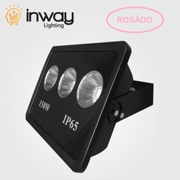 [DGPR-1022101] Lámpara Flood Light COB LED, 150W, 3x50W, Rosado, 100-260Vac, IP65, 60 Grados, Negro