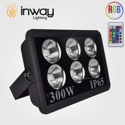 [DGPR-1022930] Lámpara Flood Light COB LED, 300W, 6x50W, RGB, 100-260Vac, IP65, 60 Grados, Con Memoria Interna, Con Control, Negro