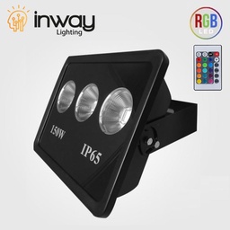 [DGPR-1023019] Lámpara Flood Light COB LED, 150W, 3x50W, RGB, 100-260Vac, IP65, 60 Grados, Con Memoria Interna, Con Control, Negro