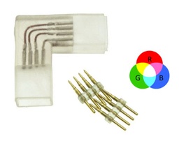 [DGPR-1023239] Conector p/Manguera LED SMD5050, RGB, L, PCB 15mm y 2 vías