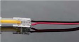 [DGPR-1025439] Conector p/Cinta LED tipo COB y SMD2216 para ancho (PCB) de 8mm, Incluye: Cable de un lado