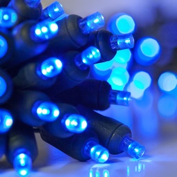 [DGPR-1026035] Extensión Navideña LED p/Exterior, 8W, Azul + 2700K Flash, 200LED/10Metros, 110Vac, Con cable verde de 1.5mm, IP55