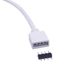 [DGPR-1027431] Conector p/Cinta LED SMD5050, RGBW, macho PCB 14mm y cable de 15cm, 1 vía