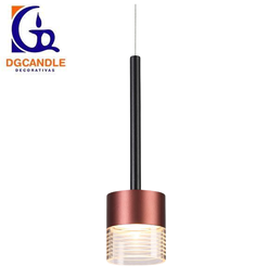 [DGPR-1028041] Lámpara LED Decorativa Colgante, DG50107P, 7W, NW 4000K, 85-265Vac, Dimensiones: Φ74x1500mm, IP20, Negro con Rose Gold