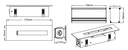 Lampara LED Empotrable Rectangular, 3W, WW 3000K, 12Vdc / 24Vdc, IP65, 30 Grados, Dimensiones: 170x55x41.5mm, Blanco