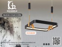 Lampara Colgante Magnetica LED, DG50828P, 20W, NW 4000K, 48Vdc, Dimensiones: 410x380x2000mm, IP20, Negro con dorado