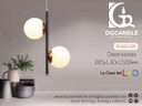Lampara LED Decorativa Colgante, DG60123P, 16W, NW 4000K, 85-265Vac, Dimensioes: 285x130x1500mm, IP20, Negra con dorado