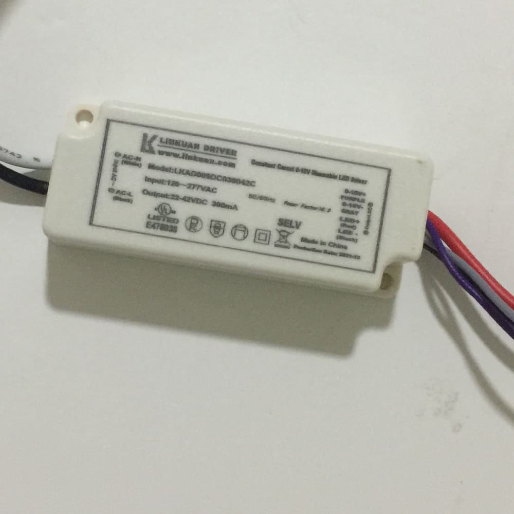 Driver p/Lampara LED Dimmable de 0-10Vdc, (UL), IP20, 15W, 120-277Vac, Output: 22-42Vdc, 300mA, PF&gt;0.9