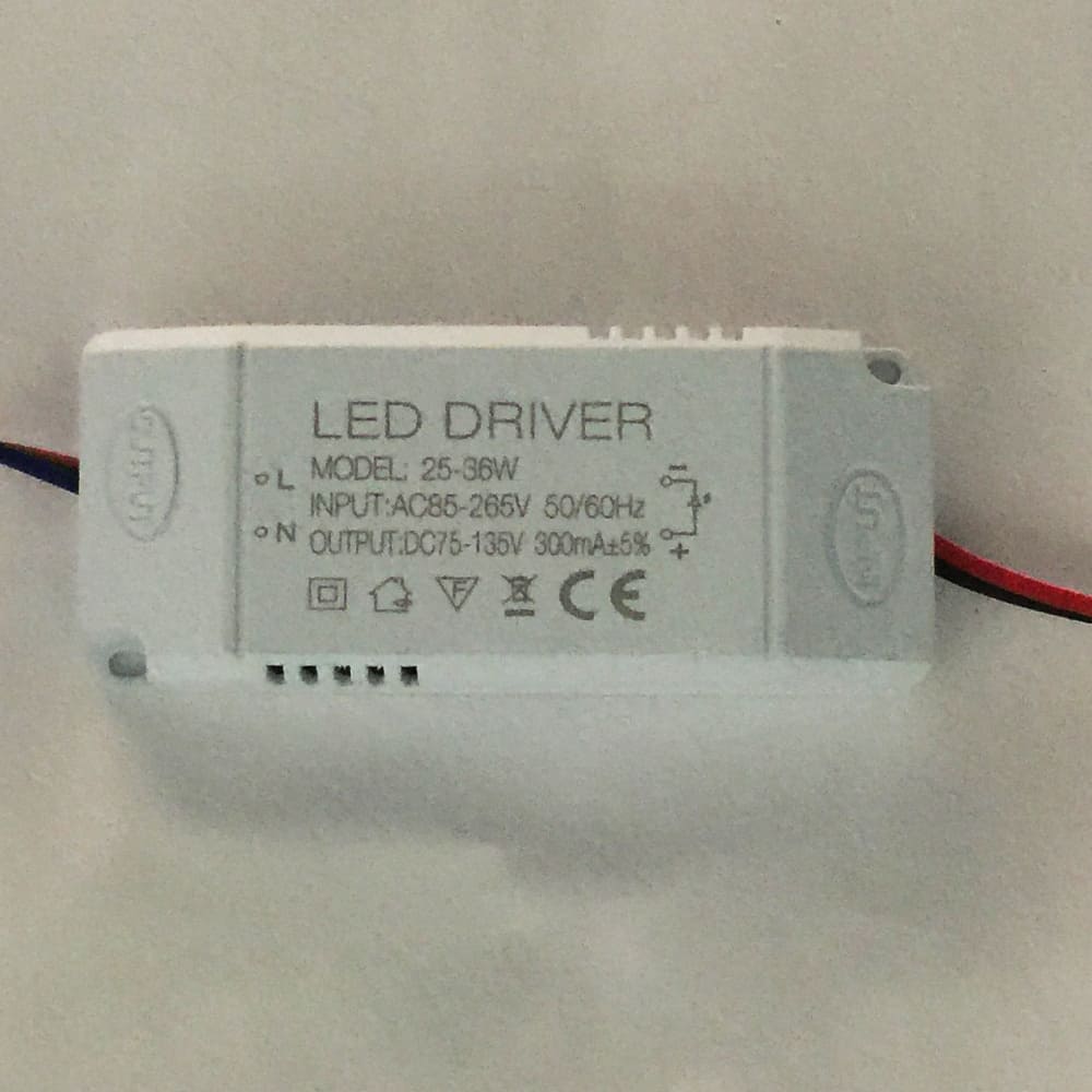 Driver p/Lampara LED, IP20, 25-36W, 85-265Vac, Output: 75-135Vdc, 300mA