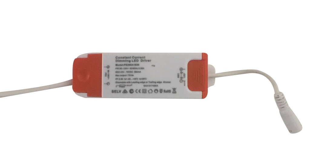 Driver p/Lampara LED Triac Dimmable, IP20, 12-18W, 90-130Vac, Output: 43-70Vdc, 280mA