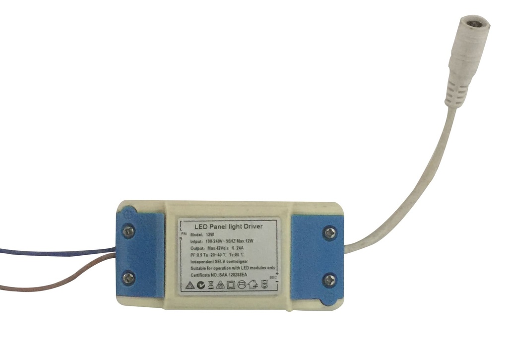 Driver p/Lampara LED, IP20, 12W, 100-240Vac, Output: 42Vdc, 240mA, PF: 0.9