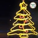 Adorno Navideño en Neon LED p/exterior tipo Arbolito, 35W, 2700K + Rojo, 110Vac, Dimensiones: L70xW55cm