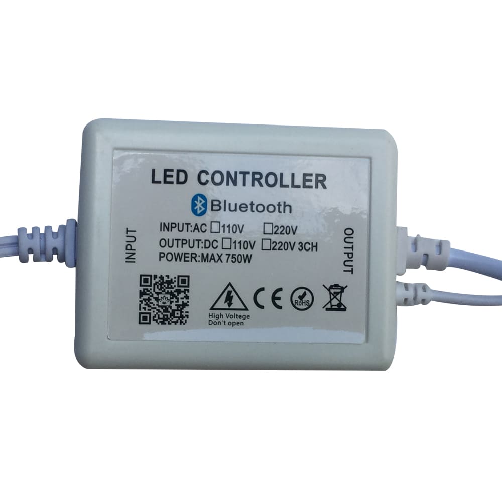 Power Cord para Manguera LED, 400W, RGB, Con control y Bluetooth, SMD 5050, 60Led/Mts - 30Led/Mts, 110-220Vac, IP20