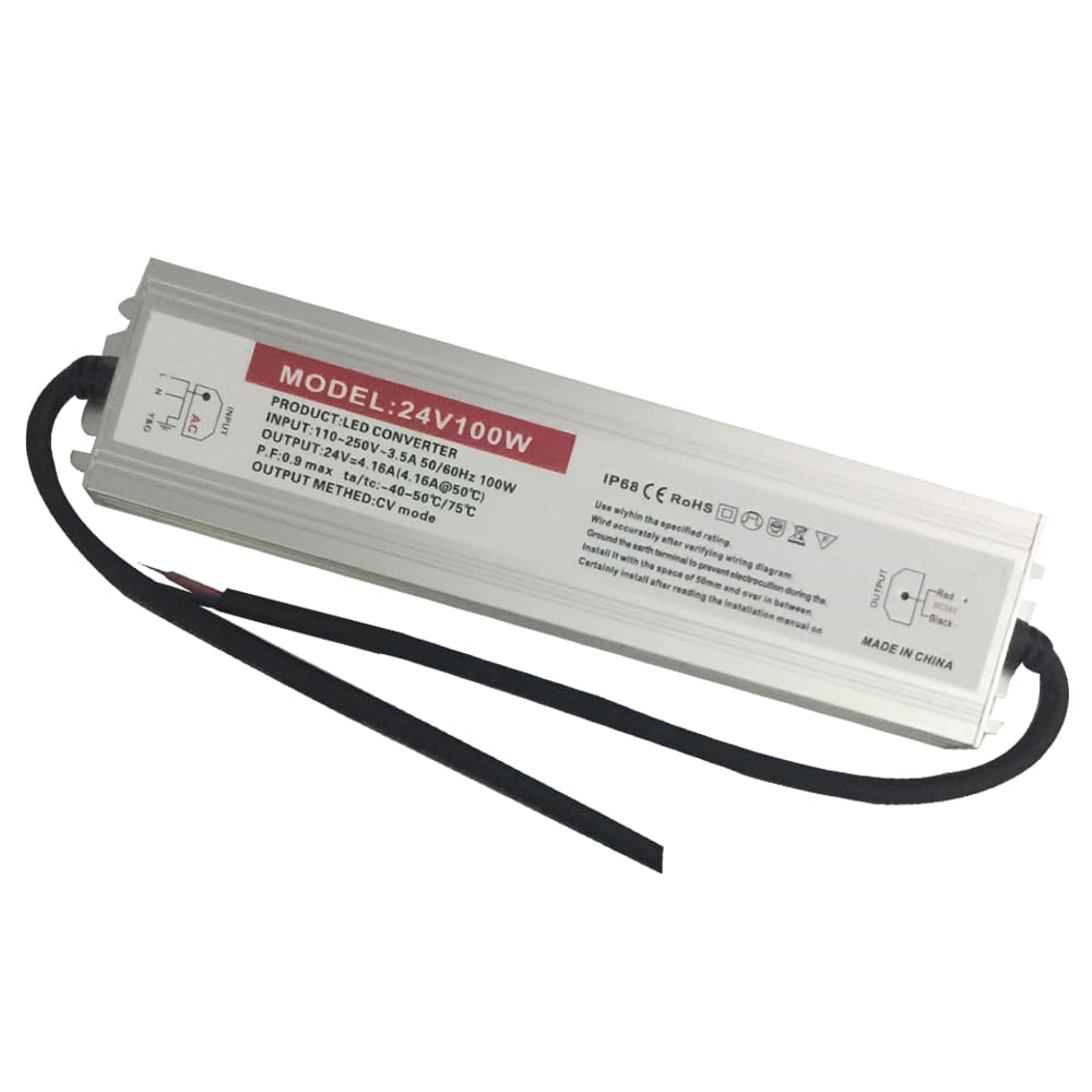 Power Supply Voltaje Constante Corriente Variable LED, IP67, 100W, 24Vdc, 4.16A, 100-277Vac