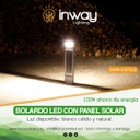 Bolardo LED de 20W con Panel Solar Integrado de 11Wp+9Wp y Sensor de Movimiento, NW 4000K, 120 Grados, Con Bateria de Litio de 38.4Wh, 6.4V, 6000mAh, IP65, Negro