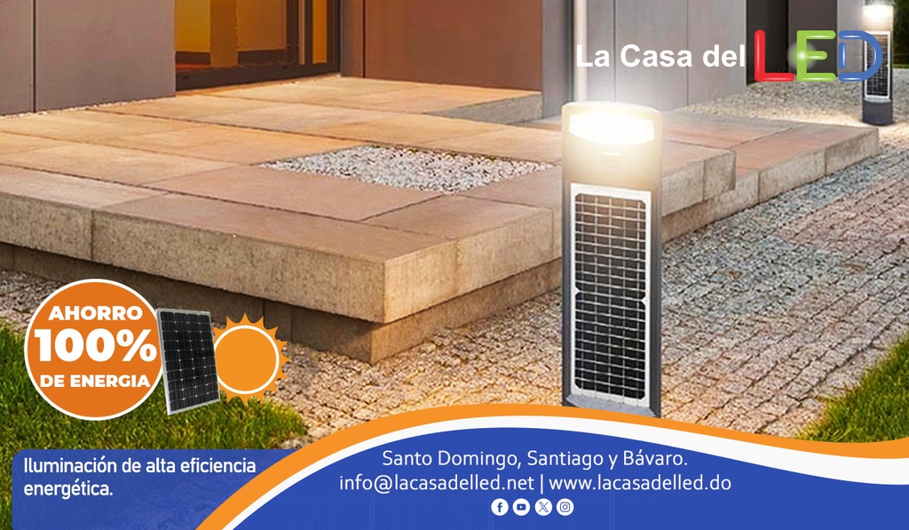Bolardo LED de 20W con Panel Solar Integrado de 11Wp+9Wp y Sensor de Movimiento, NW 4000K, 120 Grados, Con Bateria de Litio de 38.4Wh, 6.4V, 6000mAh, IP65, Negro