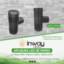 Lampara LED de Pared (Aplique), 7W, 2x3.5W, CW 6000K, 100-265Vac, 36 Grados, Dimensiones: 116x76x46mm, Material: Aluminio con cover de PMMA, IP65, Gris Oscuro