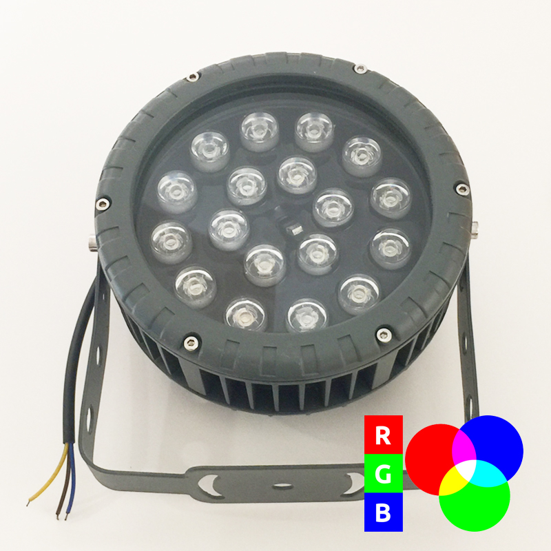 Lampara Wall Washer LED, DGF-026, 18W, RGB, 85-265Vac, SMD, IP65, Gris, 60 Grados, Con Control Remoto