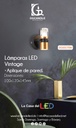 Lampara LED Decorativa de Pared (Aplique), DG60170W, 7W, NW 4000K, 85-265Vac, Dimensiones: 100x120x145mm, IP20, Negro con dorado