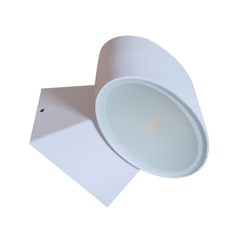 Lampara LED de Pared (Aplique), 6W, 2x3W, WW 3000K, 100-265Vac, 85 Grados, Dimensiones: 100x68x110mm, IP65, Blanca