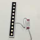 Lampara Lineal Light para Empotrar LED, 5W, 5.5&quot;(140mm), WW 3000K, Clear, 100-240Vac, IP20, 30 Grados, Incluye: Clips