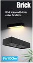 Lampara Solar LED de Pared (Aplique) de 6W con Panel Solar Integrado de 2.8W, 5.5V y Sensor de Movimiento, SMD2835 x 35pcs, WW 3000K, 140x70 Grados, Con Bateria de Litio de 11.1Wh, 3.7V, 3000mAh, IP65, Dimensiones: 230x97x42.7mm, Negro, 133Lm/W