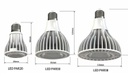 Bombilla LED, PAR20 COB, 7W, WW 3000K, 100-260Vac, E27, IP20, 24 Grados, Negro, Dimensiones: Ф62x95mm