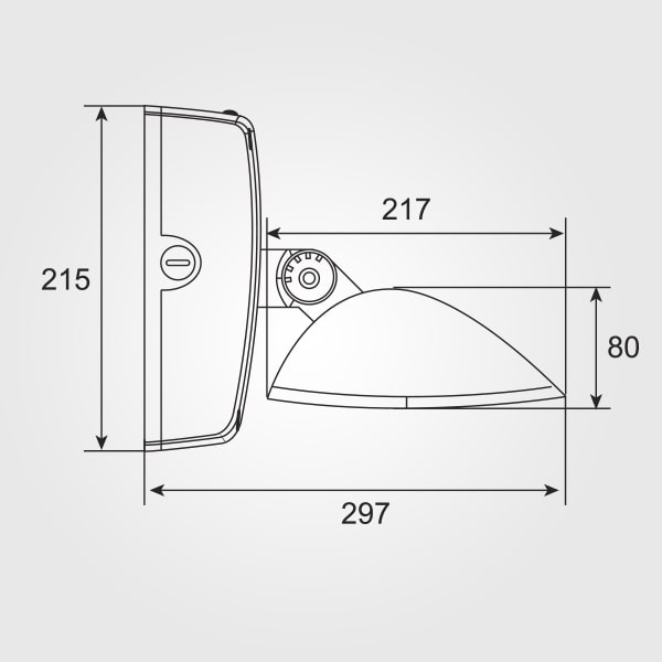 Lampara Wall Pack LED, 80W, 5000K, 100-277Vac, IP66, 120 Grados, 110Lm/W