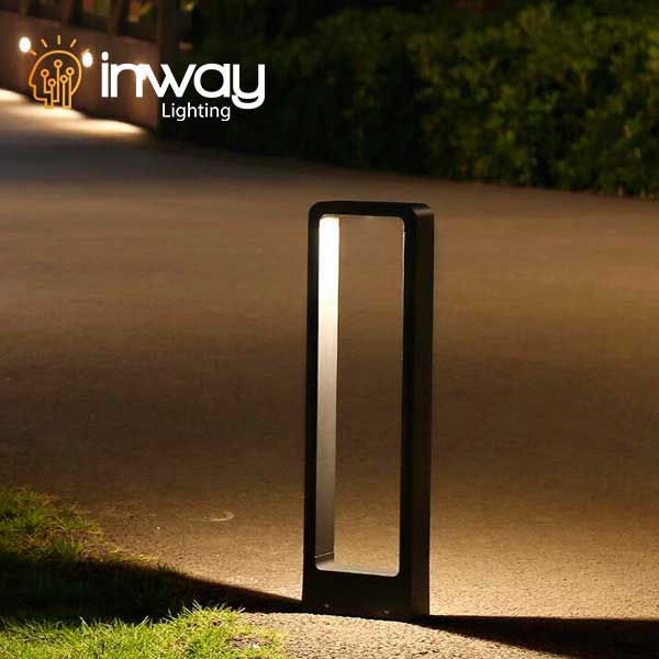 Bolardo LED, DG-881F-600, 10W, WW 3000K, 100-265Vac, Dimensiones: 162x57xH600mm, Material: Aluminio, IP65, Negro