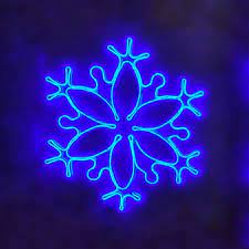 Adorno Navideño en Neon LED p/exterior tipo Copo de Nieve, 148W, Azul, 110Vac, Dimensiones: 90x90cm