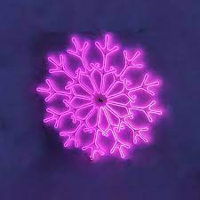 Adorno Navideño en Neon LED p/exterior tipo Copo de Nieve, 297W, Rosado, 110Vac, Dimensiones: 90x90cm