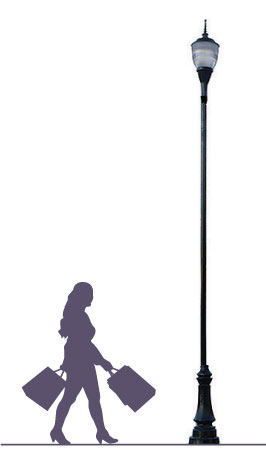 Poste Redondo color gris oscuro p/Luminaria, Largo: 4Mts, con medida en la parte superior de 60mm, Incluye: base de sujeción y tornilleria