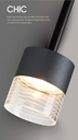 Lámpara LED Decorativa Colgante, DG50107P, 7W, NW 4000K, 85-265Vac, Dimensiones: Φ74x1500mm, IP20, Negro con Pale Gold