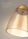 Lámpara LED Decorativa Colgante, DG50361P, 8W, NW 4000K, 85-265Vac, Dimensiones: 132x132x1500mm, IP20, Dorado con Negro