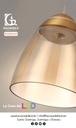 Lámpara LED Decorativa Colgante, DG50361P, 8W, NW 4000K, 85-265Vac, Dimensiones: 132x132x1500mm, IP20, Dorado con Negro