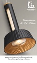 Lámpara LED Decorativa Colgante, DG50882P, 8W, NW 4000K, 85-265Vac, Dimensiones: Φ150x1500mm, IP20, Negro con Dorado