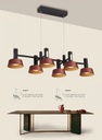 Lámpara LED Decorativa Colgante, DG50892P, 65W, NW 4000K, 85-265Vac, Dimensiones: 1190x400x2000mm, IP20, Negro con Rose Gold