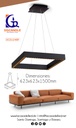 Lámpara LED Decorativa Colgante, DG51248P, 58W, NW 4000K, 85-265Vac, Dimensiones: 623x623x1500mm, IP20, Negro
