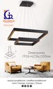 Lámpara LED Decorativa Colgante, DG51261P, 144W, NW 4000K, 85-265Vac, Dimensiones: (926+623)x1500mm, IP20, Negro