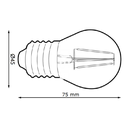 Bombilla de Filamento Vintage, Tipo G45, 2W, 2700K, E27, Clear, 110-130Vac, Dimensiones: 45x75mm, IP20, 360 Grados