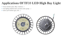 Lámpara High Bay Light LED Modular tipo UFO, TF33C, 150W, 5000K, 380pcs, 1532, 90 Grados, SANAN 3030, 50,000 horas de vida útil, 100-277Vac, Dimmable de 0-10Vdc, Con Supresor de Pico Interno de 6KV, Dimensiones: Φ300x200mm, IP65, Gris Oscuro