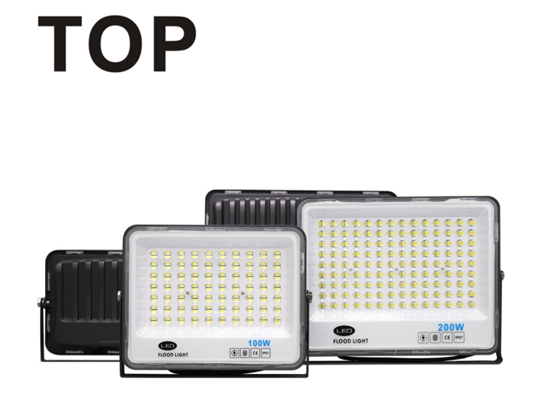 Lámpara Flood Light SMD TOP, 30W, WW 3000K, 100-265Vac, IP65, 120 Grados, Negra, Dimensiones: 123x148x24mm