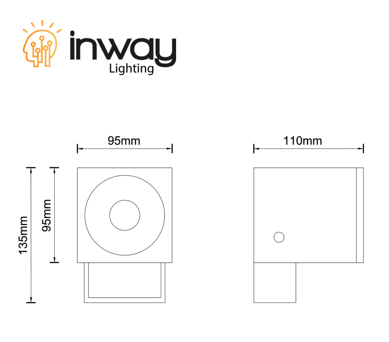 Reflector COB LED, 24W, WW 3000K, 100-265Vac, IP65, 20 Grados, Dimensiones: 125x120x180mm, Gris Oscuro, Material: Aluminio