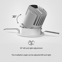 Spot Light LED de Empotrar, tipo COB, 12W, Múltiple CCT WW 3000K / NW 4000K / CW 6000K, 100-265Vac, Dimensiones: Φxmm, IP20, 36 Grados, Negro